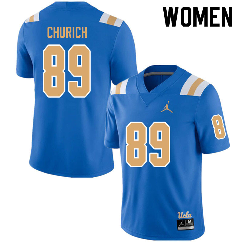 Jordan Brand Women #89 Michael Churich UCLA Bruins College Football Jerseys Sale-Blue
